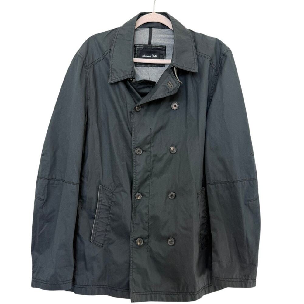 Massimo Dutti Black Lightweight Utility Jacket XXL EU 44 Modern Minimalist